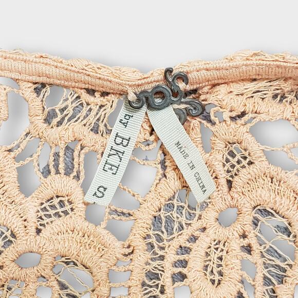 BKE Buckle Floral Crochet Lace Frill Cardigan Top Orange Sz Small Boho Western - Picture 8 of 14